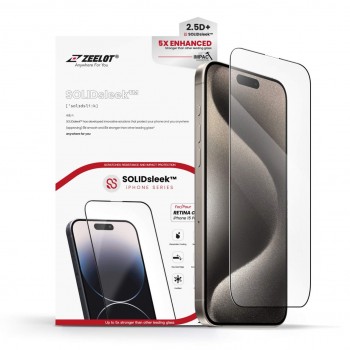 Kính Cường Lực iPhone 15 Pro Zeelot SolidSleek 2.5D Retina Clear